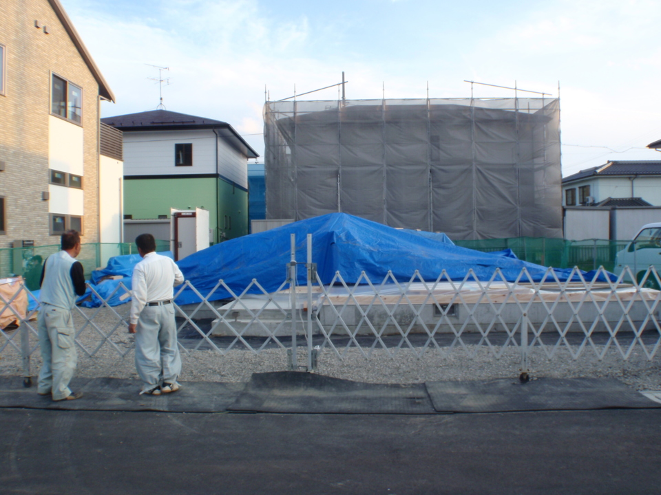 木工事　土台敷き２日目