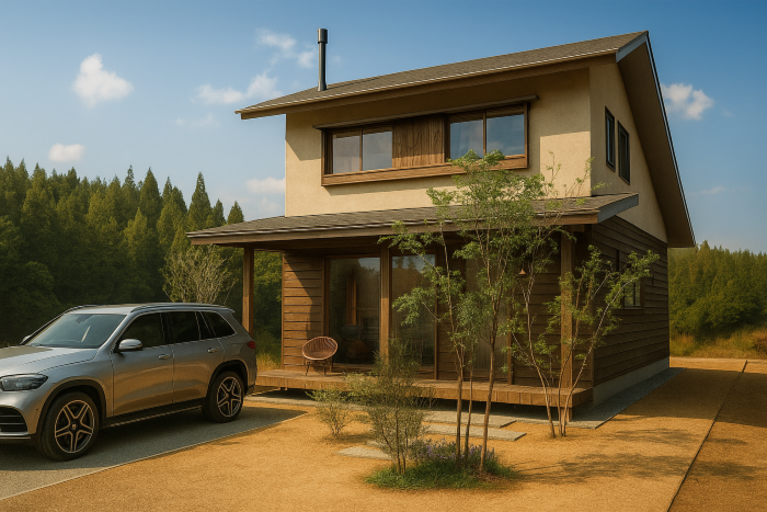 南アルプスを展望サロンから楽しむ半平屋