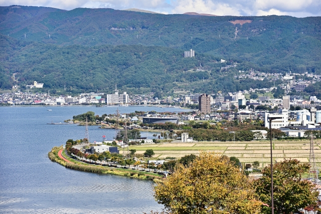 諏訪湖と上諏訪地域