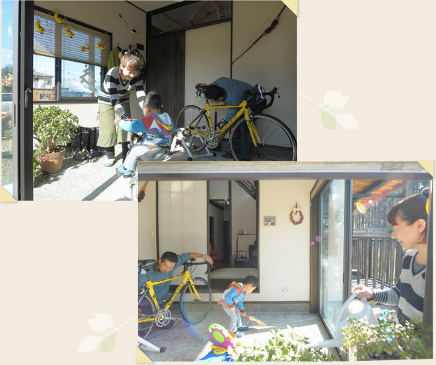 自転車のメンテナンスの場として活用